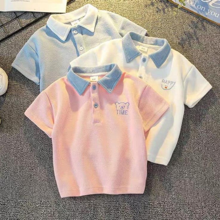 Áo thun polo trắng bé trai 10 tuổi   ☑️ Áo phông bé trai 8,9,10,11, 12 tuổi size đại 30kg 35kg 40kg