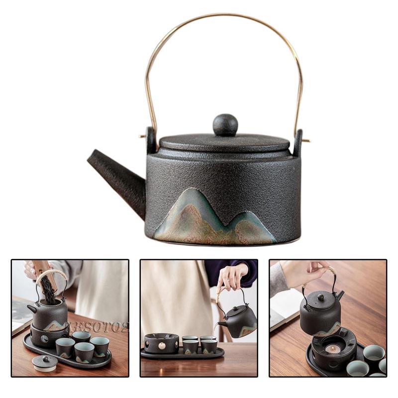 Ấm Trà Bằng Sứ 350ml Có Tay Cầm Tiện Dụng Cho Gia Đình 350ml