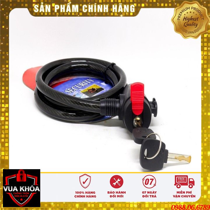 Khóa dây, chìa muỗng,chính hãng Zoro ⚡FREE SHIP⚡ áp dụng công nghệ Mỹ-thích hợp khóa xe đạp-khóa xe máy-khóa cổng.