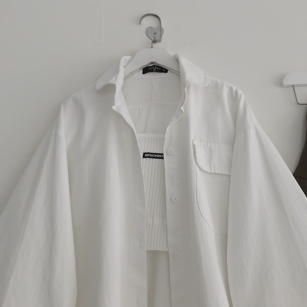 Áo Sơ Mi Nữ Style Hàn JEM CLOSET Form Rộng Thiết Kế Túi Đáp Trước Ngực Phong Cách Trẻ Trung LAVIE 10321
