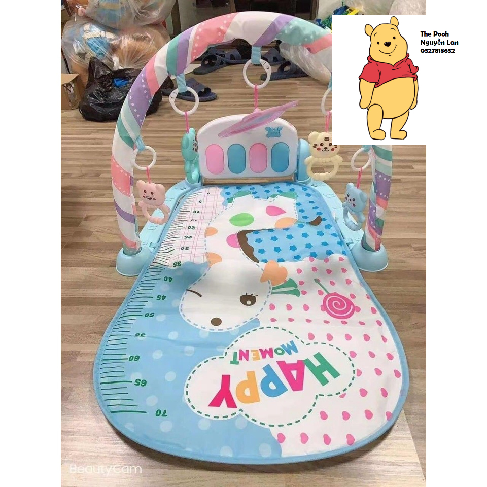 FREE SHIP !!! Thảm nằm chơi nhạc phát triển trí tuệ cho bé yêu Hươu Xanh- The Pooh