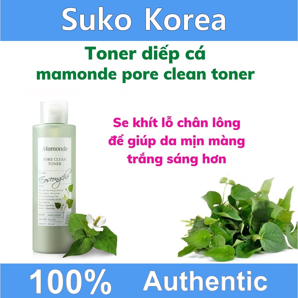 Nước hoa hồng diếp cá mamonde, Toner rau diếp cá Mamonde Pore Clean Eoseongcho chính hãng 250ml | BigBuy360 - bigbuy360.vn