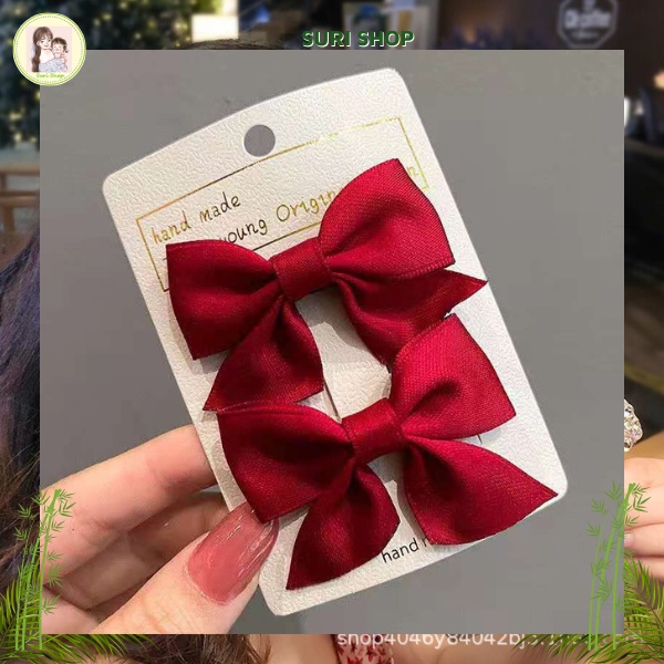 Set 2 Kẹp Nơ Tiểu Thư, kẹp tóc đẹp, Dễ Thương đáng yêu xinh xoắn Phong Cách Hàn Quốc Cho Bé