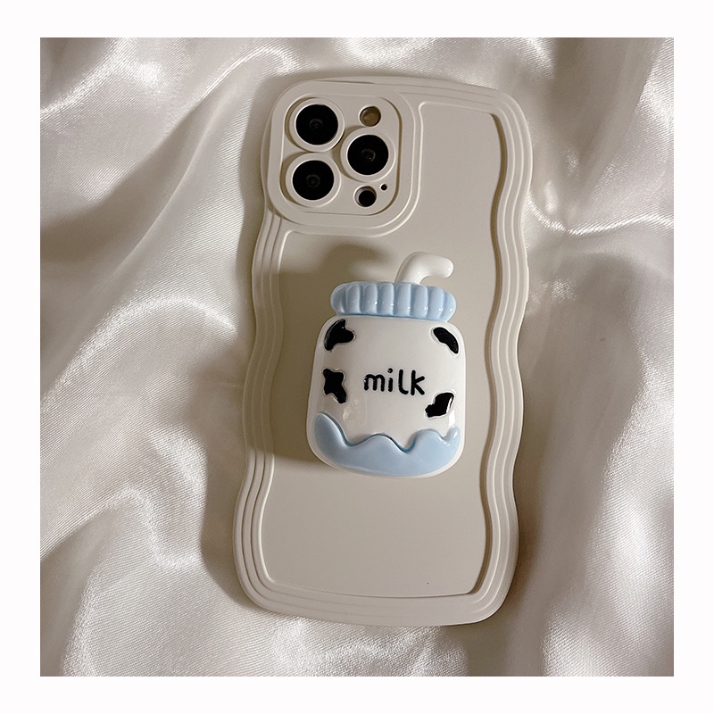 Ốp Điện Thoại Mềm Hình Trà Sữa Gắn Dây Ruy Băng Cho Iphone 14pro max 14 plus 12 pro max 11 pro max xs max xr x 13promax plus