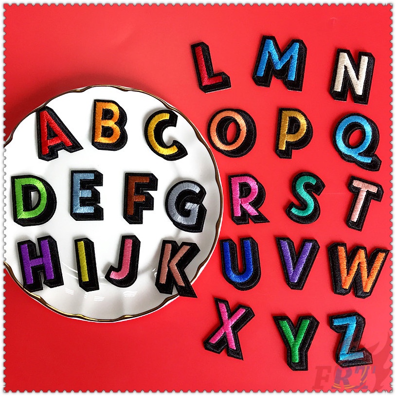✿ Colorful English Letters Iron-on Patch ✿ 1Pc Diy Embroidery Patch Sew on Iron on Badges Patches