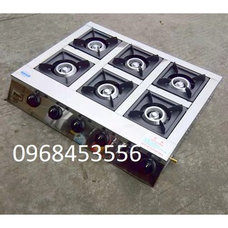 Bếp gas bán công nghiệp 6 họng - 6 cửa ( hàng cao cấp )