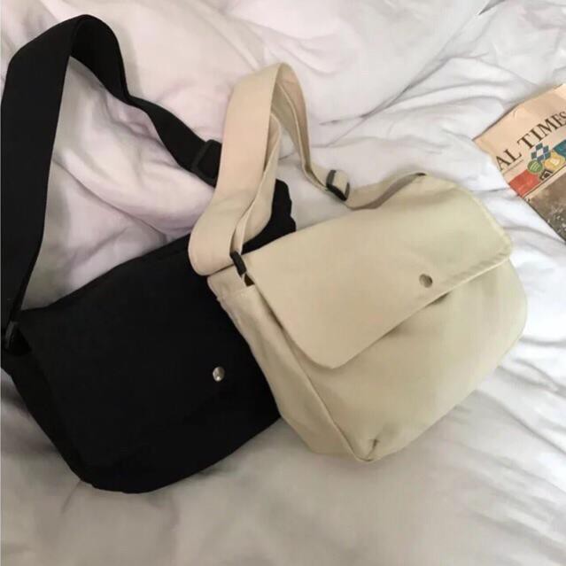 Túi vải tote canvas nữ đeo chéo unisex ulzzang basic trơn Hàn Quốc siêu xinh đi học Tuidepstore | BigBuy360 - bigbuy360.vn