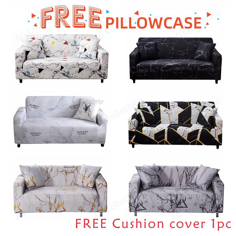 Áo bọc ghế sofa 1/2/3/4 người ngồi vải polyester co giãn có thể tháo rời họa tiết hoa cương 10 màu tùy chọn