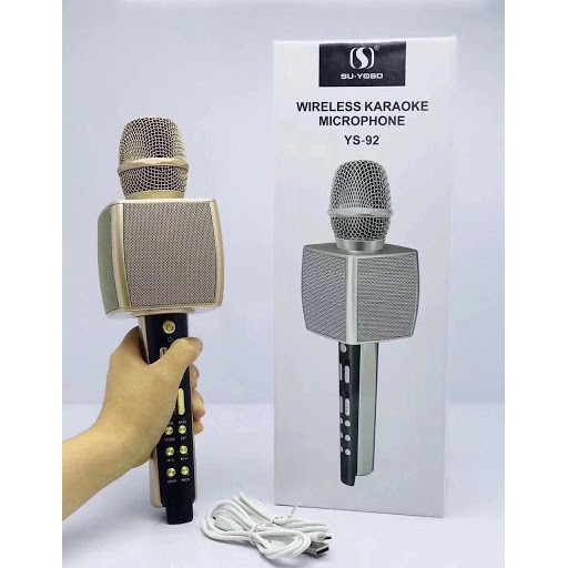 FREE SHIP MICRO KARAOKE YS 92 BLUETOOTH KHÔNG DÂY HỖ TRỢ GHI ÂM ĐỔI GIỌNG -ÂM THANH CỰC CHẤT