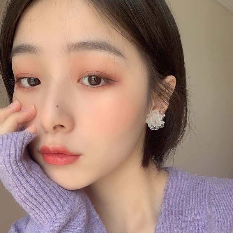 ✨✨Đôi bông tai hình hoa 3D trong suốt phong cách Hàn Quốc thời trang cho nữ