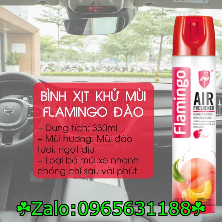 Combo 03 Bình Xịt khử mùi xe ôtô Air Freshener Flamingo - F011 330ml - 6 mùi thơm