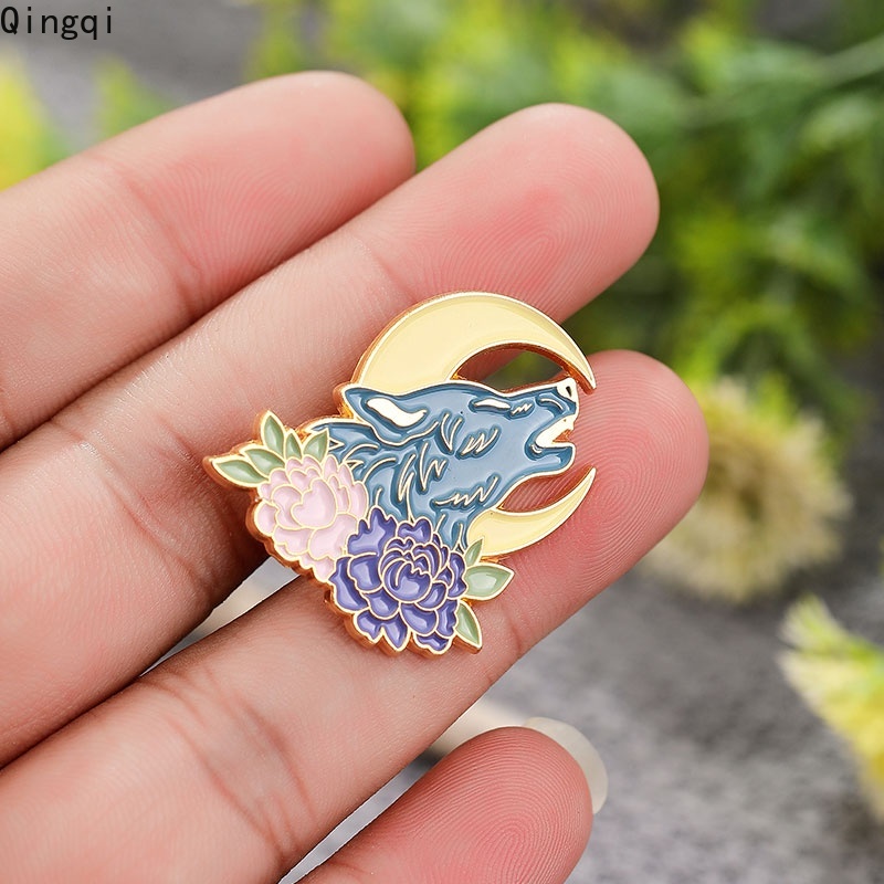 Ghim cài áo tráng men Miss Zoe hình cáo và mặt trắng thích hợp làm quà tặng