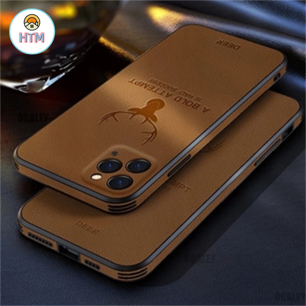 Ốp Điện Thoại Viền Vuông Bề Mặt Da Chống Sốc Cho iPhone 13 12 11 Pro Max Promax XS Max XR X