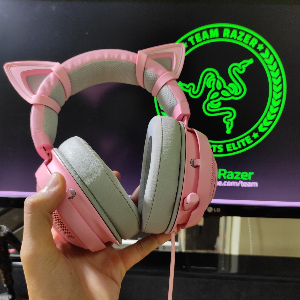Tai nghe chụp tai  Razer Kraken Quartz Pink Edition màu hồng - Chính hãng Razer màu hồng dành cho bạn nữ