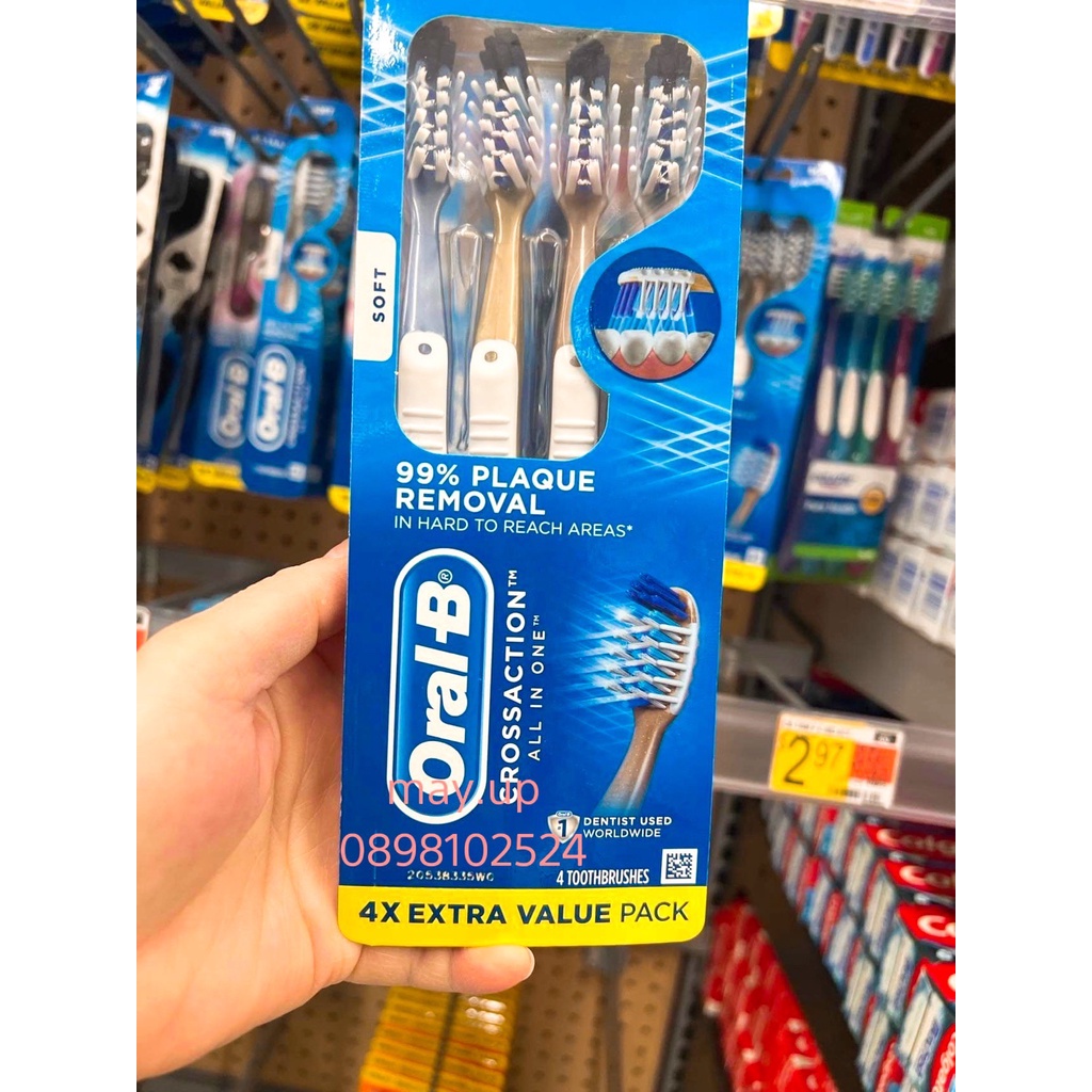 Bộ 4 bàn chải đánh răng Oral-B CrossAction All In One Manual