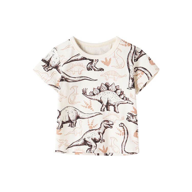 Áo thun bé trai in hình khổng long kids chất cotton từ 10-30kg (1-8 tuổi)