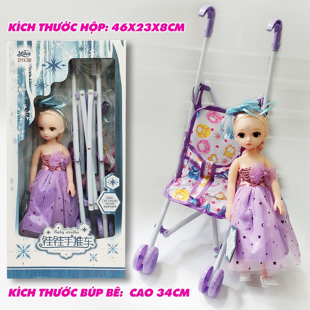 Búp Bê Barbie Đồ Chơi Có Quần Áo Và Giày Đẩy Nôi