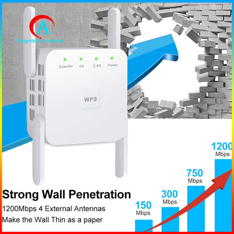 Bộ Khuếch Đại Tín Hiệu Wifi 1200mbps 2.4g 5g 4 Ăng Ten | BigBuy360 - bigbuy360.vn