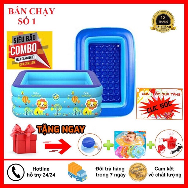 BỂ BƠI PHAO CHO BÉ ĐỦ SIZE 1M2, 1M3, 1M5, 1M8, 2M1, 2M6 CHẤT LIỆU PVC AN TOÀN CHO BÉ. [FREE SHIP ]