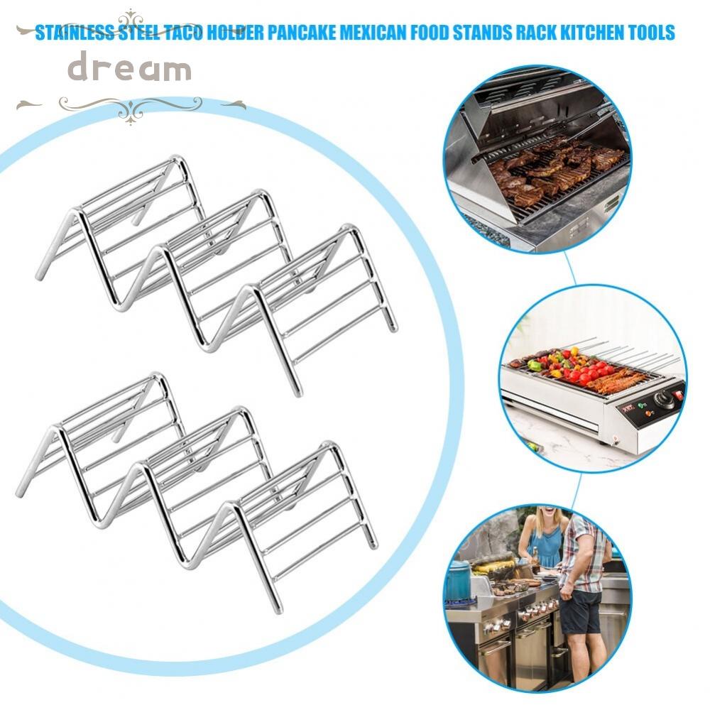 【DREAMLIFE】Taco Holder Pancake Buffet Stand Dining Hall Home Household Kitchen Silver