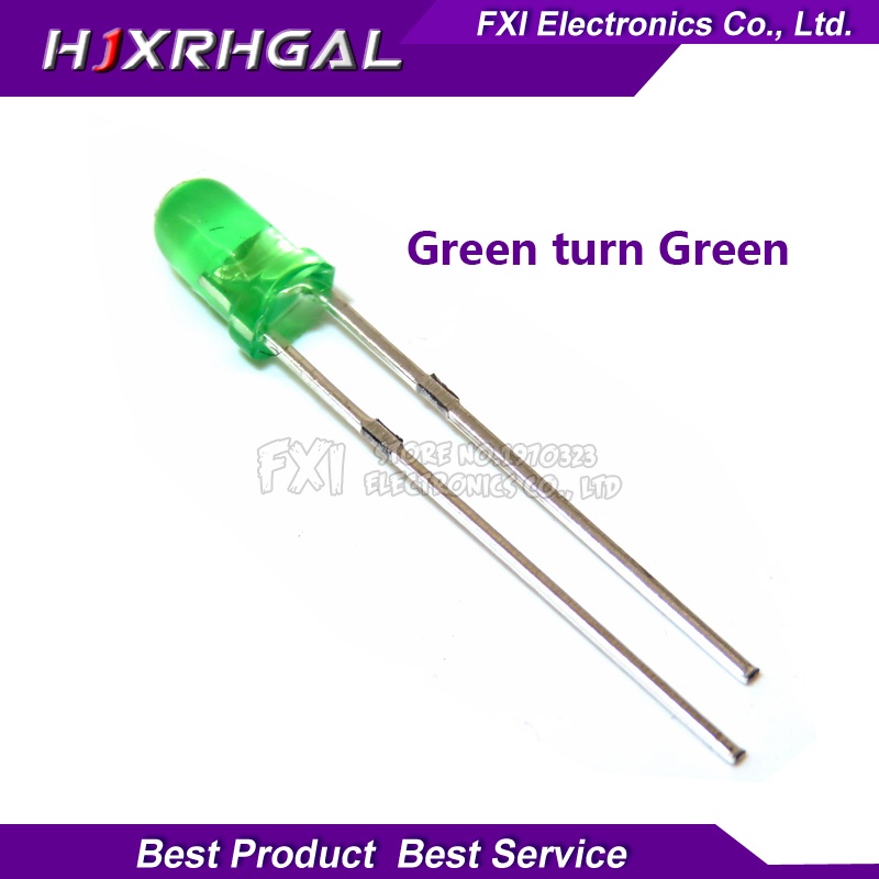 Bộ 100 Đèn led Xanh Lá 3mm Mới