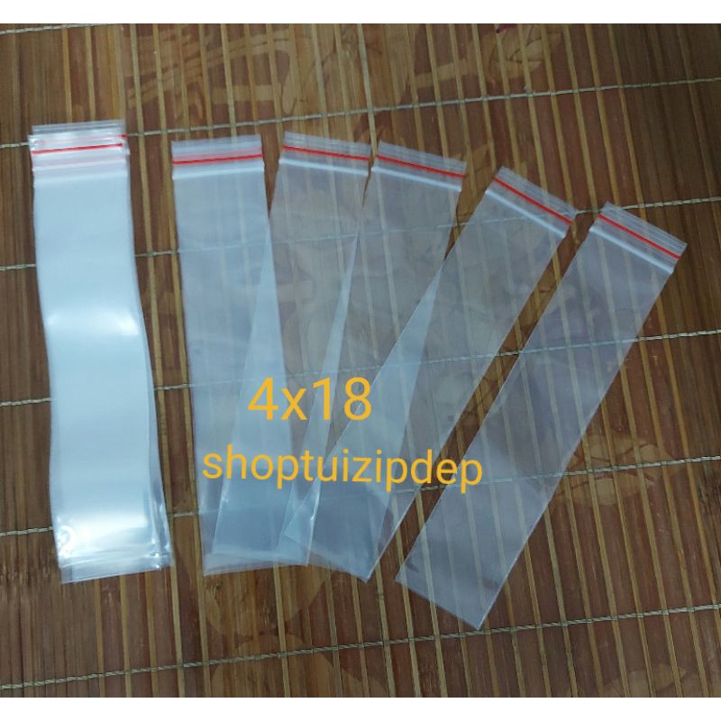 Combo 50 cái túi zip chỉ đỏ 4x18 dày đẹp