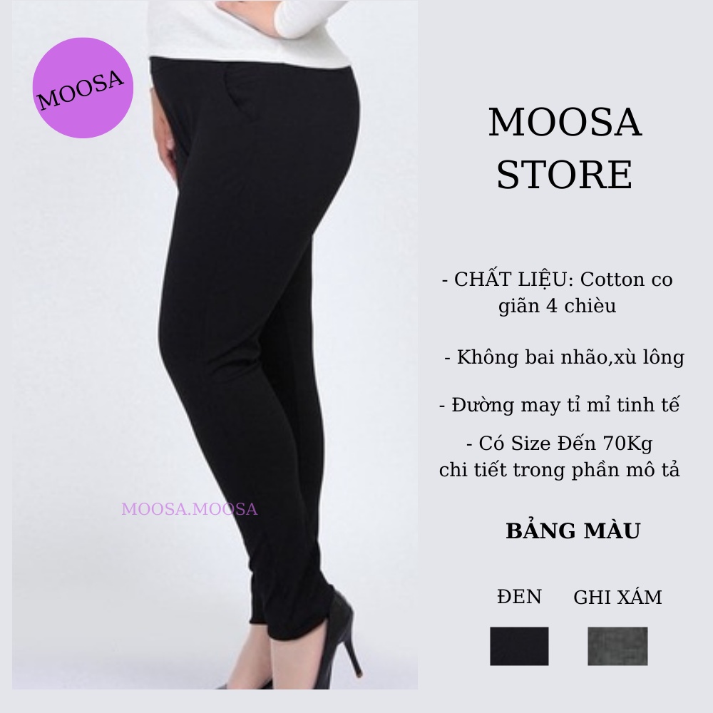 Quần Legging Nữ Dài Nâng Mông Bigsize Moosa Lưng Cạp Cao Có Túi Tôn Dáng