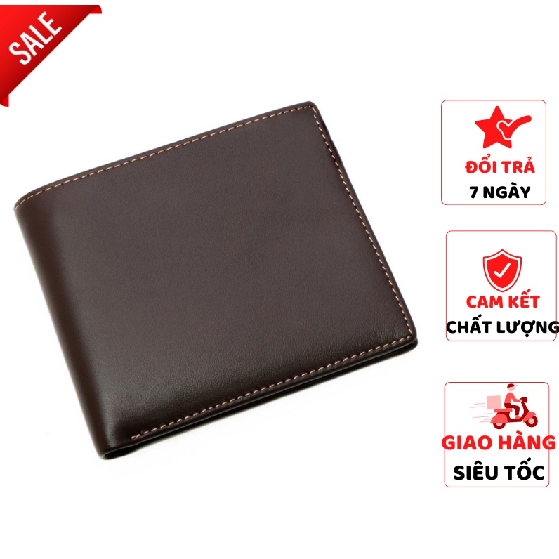 Ví Nam Ngang Gập Đôi Thiết Kế Đơn Giản - Bóp Da Cao Cấp - TRONBO - Raca_official