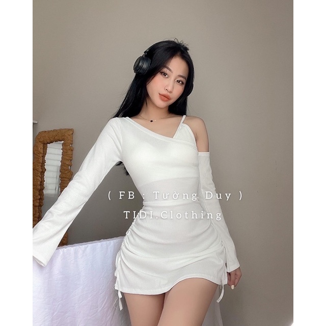 Set Đầm Kiểu Rút Dây Hông Kèm Bra Trong Nữ Tính D97