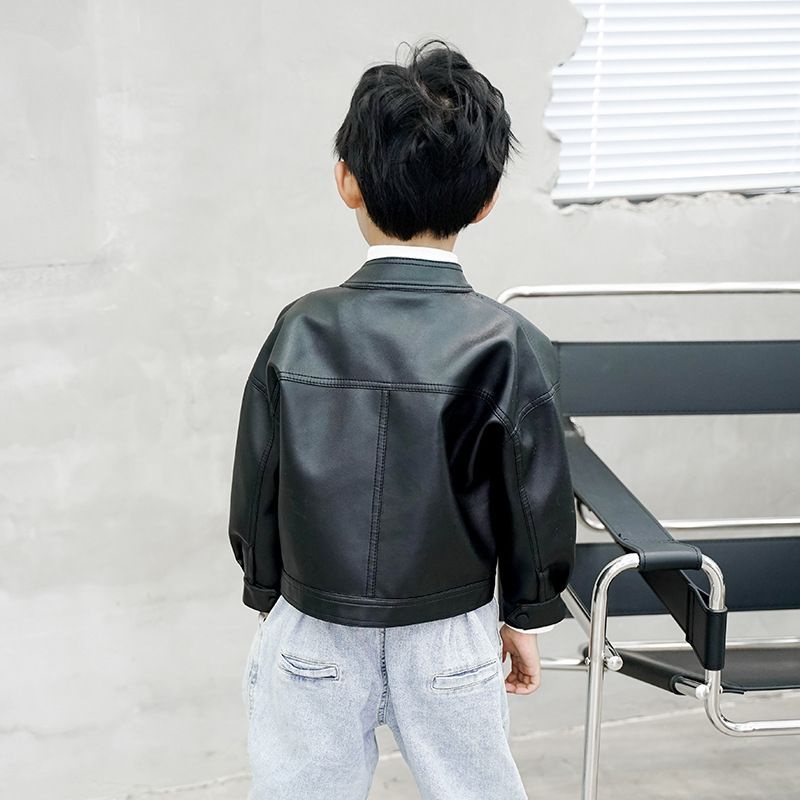 Áo khoác da thời trang mùa thu phong cách Hàn Quốc cho bé