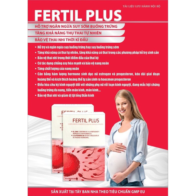 FERTIL PLUS hộp 30 viên hỗ trợ sức khỏe tăng khả năng thụ thai.