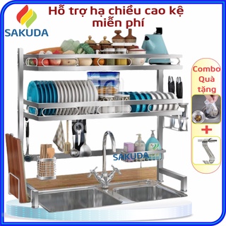 Kệ Úp Bát Đĩa Thông Minh Foodcom Loại 1 Tầng Và 2 Tầng, Kệ Chén Đa Năng Inox Cao Cấp Không Gỉ
