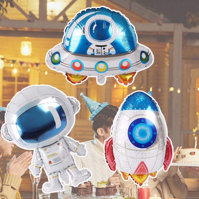 1 bong bóng màng nhôm hình phi hành gia dùng trang trí tiệc sinh nhật