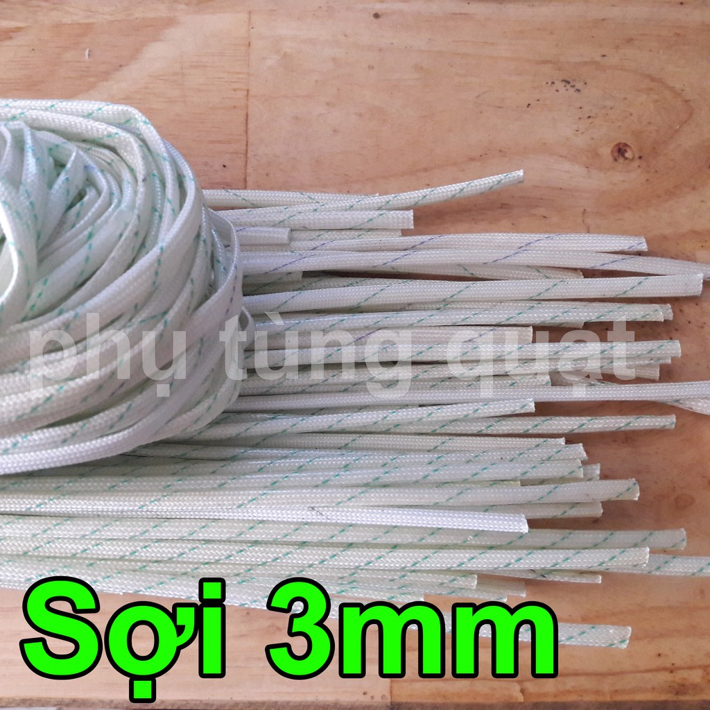 10 Sợi thủy tinh phi 3ly độ dài 1m gen cách điện chịu nhiệt - phụ tùng quạt gel 3mm