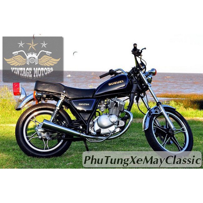 Bình Xăng SU GN sơn sẵn - tem SUZUKI phù hợp độ classic Cafe Racer Tracker Win 67 -PTVT