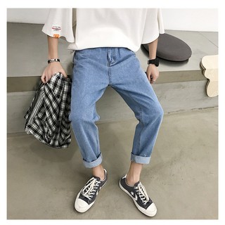 [XẢ KHO MÙA DỊCH] Quần baggy jean nam nữ màu xanh 2021