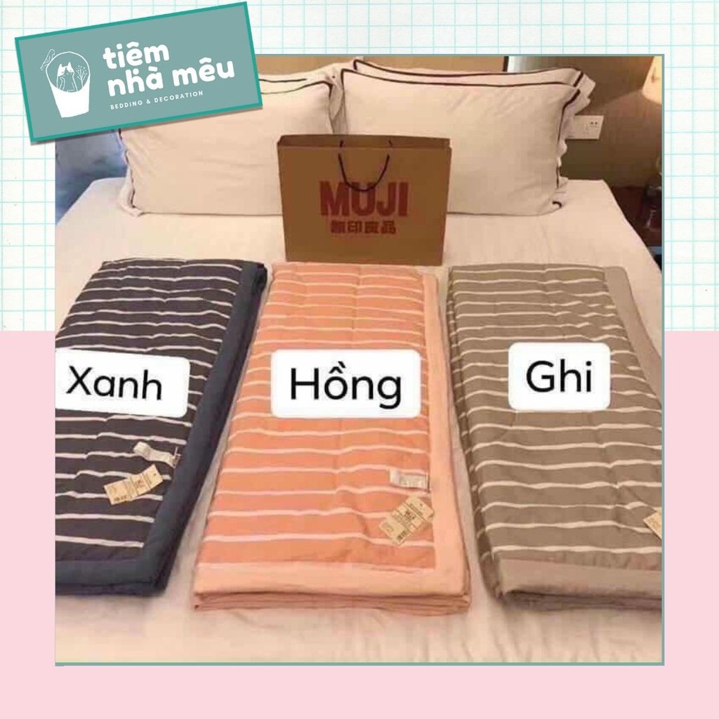 Chăn hè Muji ✨ Full Màu✨ kẻ sọc cotton xuất Nhật (kích Thước 2mx2m3 - Khối lượng xấp xỉ 1,7kg) Mẫu Mới Tiệm Nhà Mêu