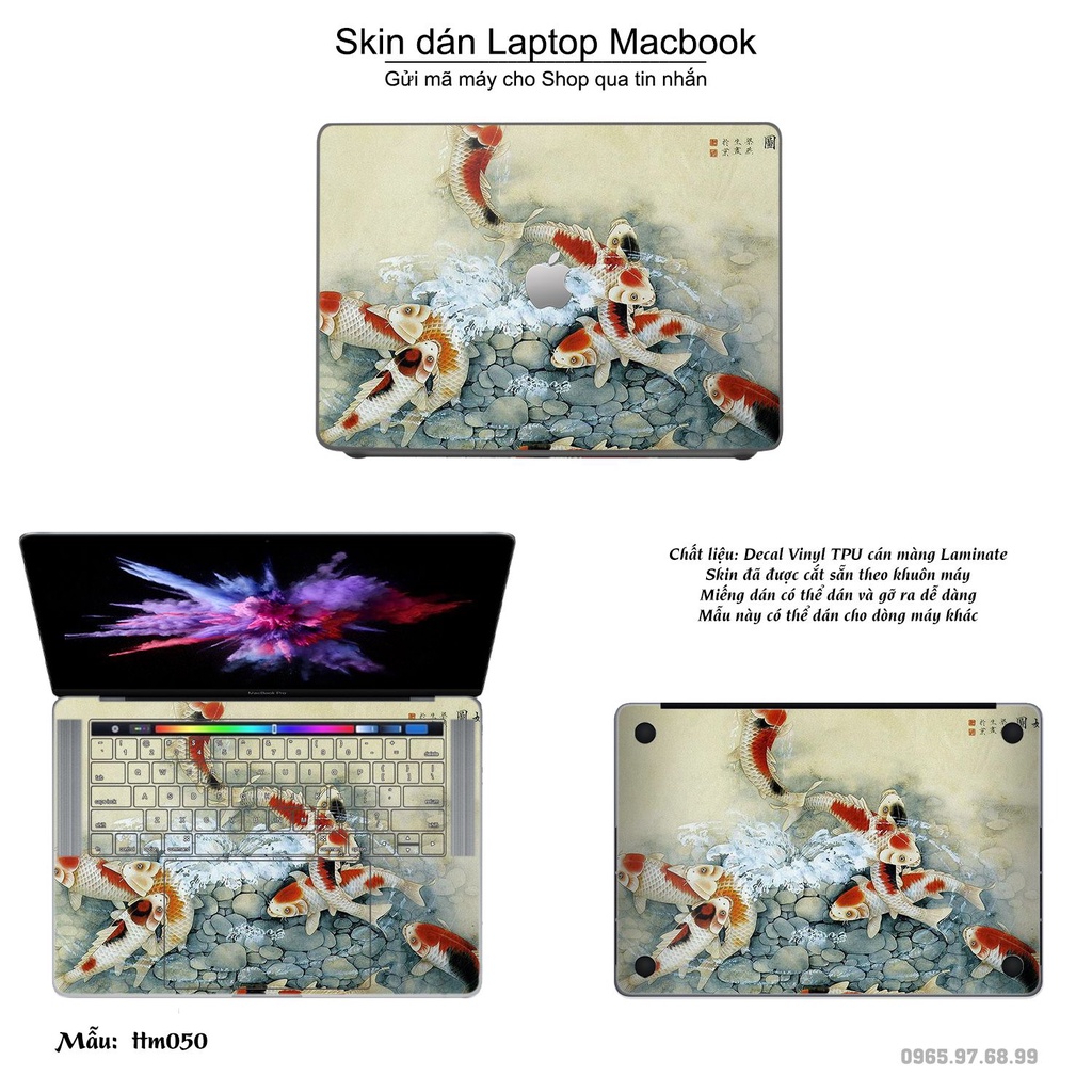 Skin dán Macbook mẫu Tranh thủy mặc (đã cắt sẵn, inbox mã máy cho shop)