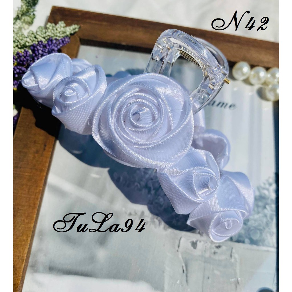 Kẹp Tóc Ngoạm Hoa Hồng 3D Sang Chảnh Phong Cách Retro Hàn Quôc nhiều màu TuLa94