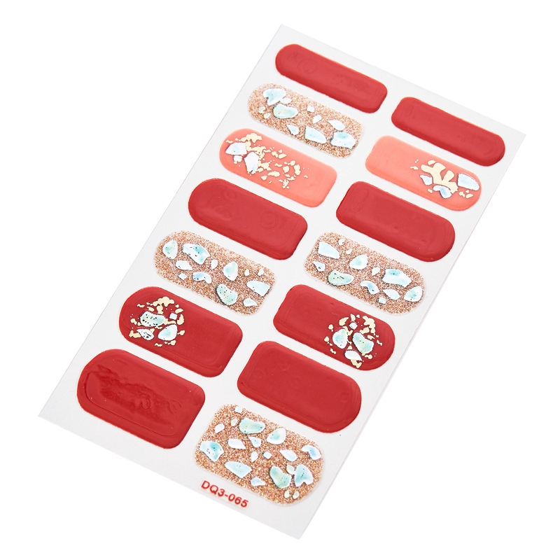 Set 14 miếng dán móng tay nhãn dán trang trí móng 3D  Dq3 61-73