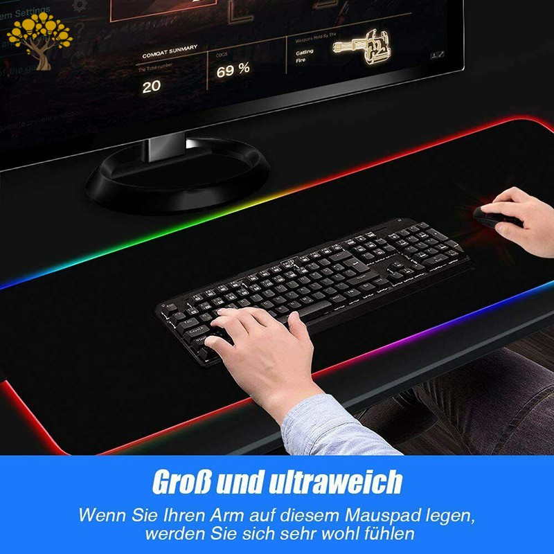 Tấm Lót Chuột Và Bàn Phím Chơi Game Có Đèn Led Nền