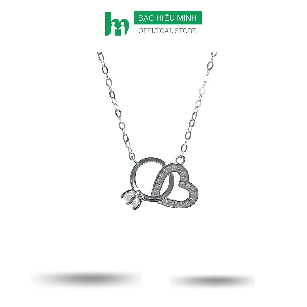 Dây Chuyền Nữ Bạc 925 Trái Tim Nhẫn Tình Yêu BẠC HIỂU MINH DMD465