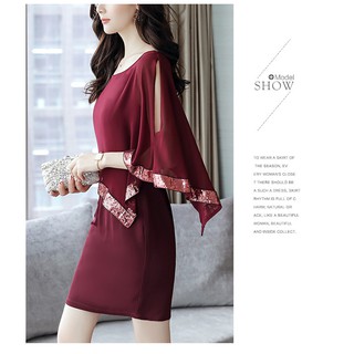 Đầm suông viền kim sa .