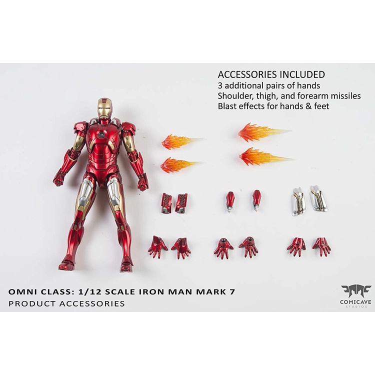 Mô hình Chính Hãng Comicave x Marvel Iron Man Mark 7 MK7 1/12