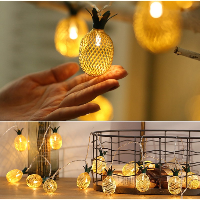Đèn Led Trang Trí Noel, Tết 3M 20 Đèn Hình Quả Thơm, Bươm Bướm, Ngôi Sao