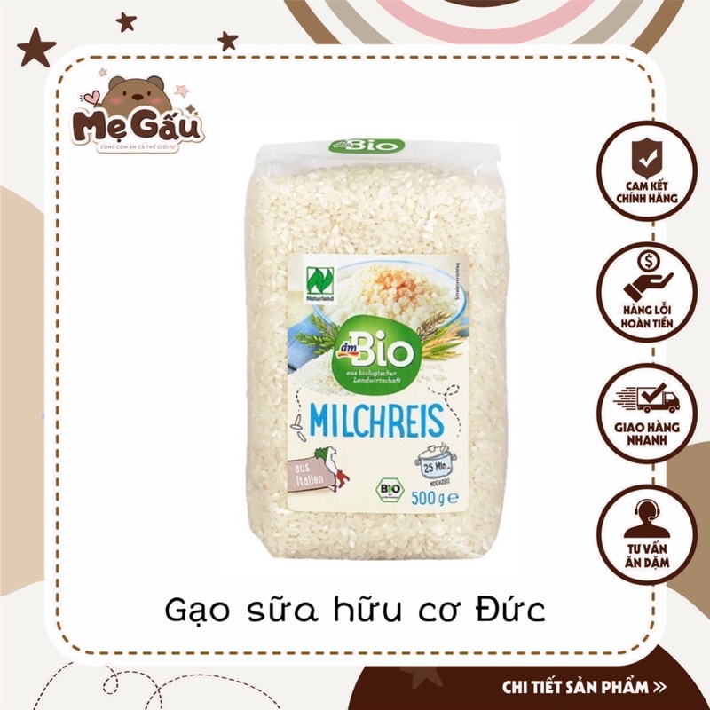 Gạo sữa hữu cơ DmBio Đức 500gr