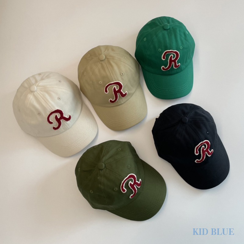 Mũ Lưỡi Trai Màu Trơn Thêu Chữ R Phong Cách Hàn Quốc Thời Trang Xuân Thu Cho Bé Trai