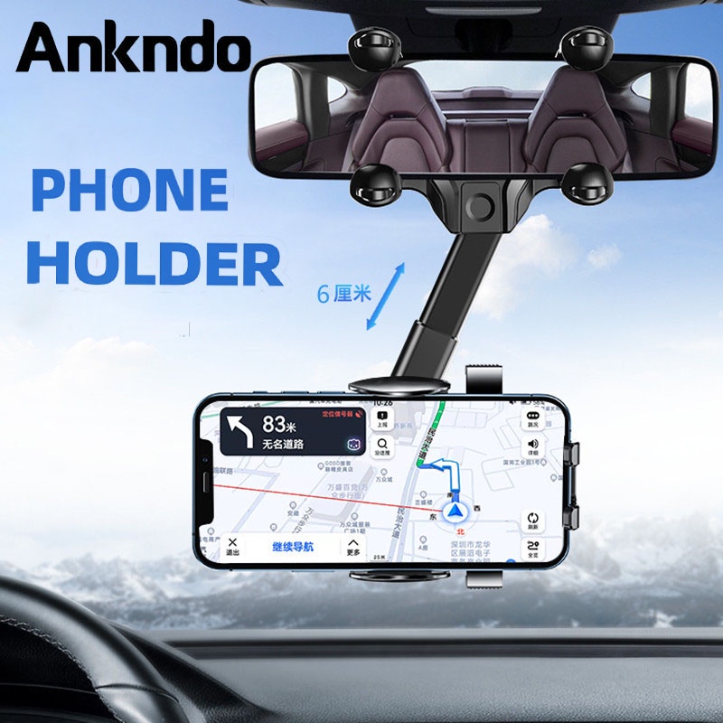 Giá Đỡ Điện Thoại / GPS Gắn Kính Chiếu Hậu Xe Hơi Tiện Dụng