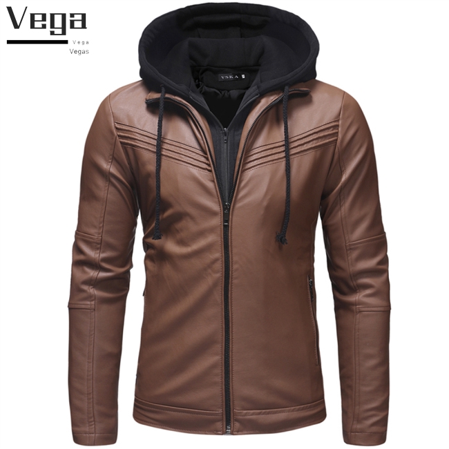 Áo khoác da có nón trùm đầu phong cách năng động trẻ trung dành cho nam | BigBuy360 - bigbuy360.vn