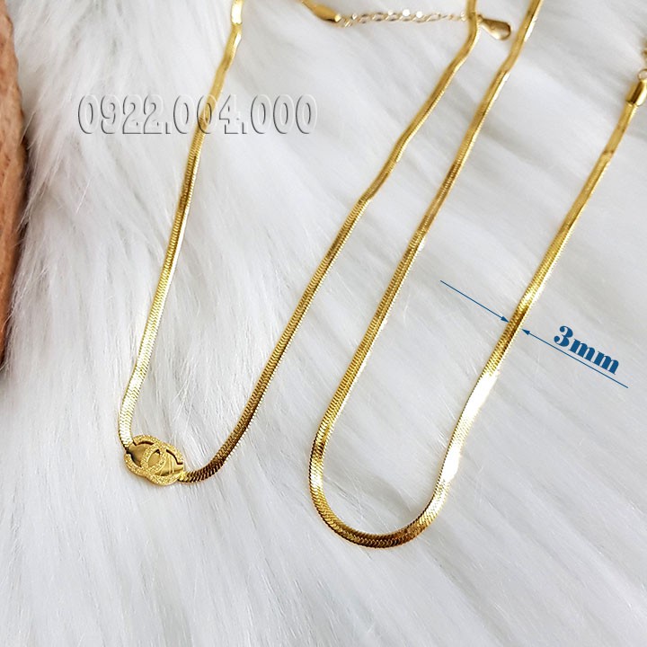 Dây chuyền nữ bảng dẹp titan, dây chuyền nam trơn không mặt DZ1750.